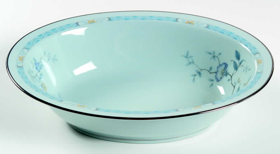 Peonia Blue 10" Oval Vegetable Bowl by Noritake-1