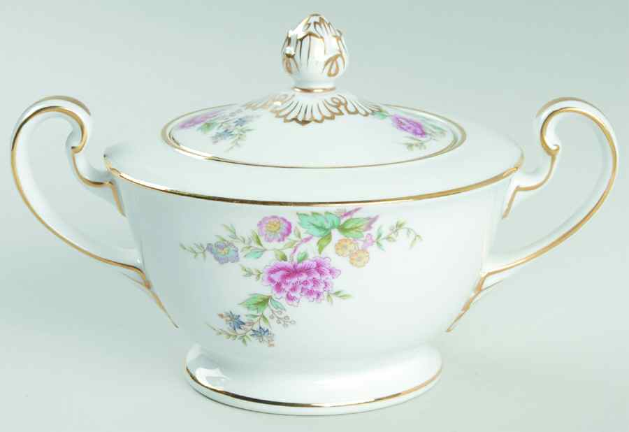 Peony Sugar Bowl & Lid by Noritake-1