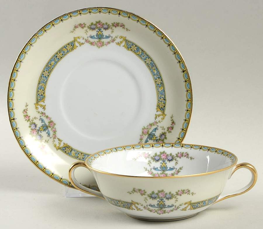 Perseus Flat Cream Soup Bowl & Saucer Set by Noritake-1
