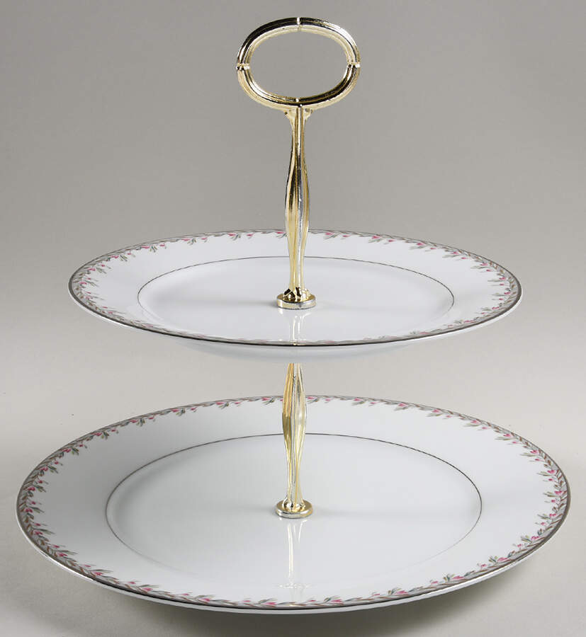 Petite 6 5/8"-10"  2 Tiered Serving Tray (Dp, Sp) HC by Noritake-1