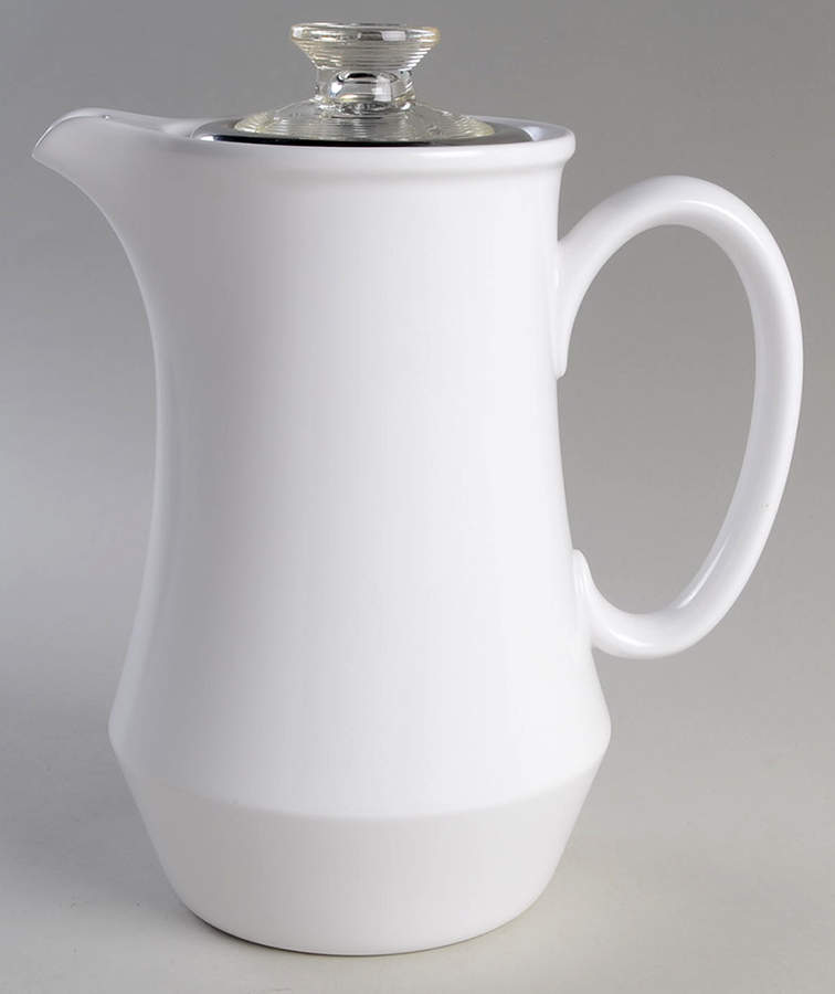 Pearl White (Coupe Shape) Percolator & Lid w/Drip by Noritake-1