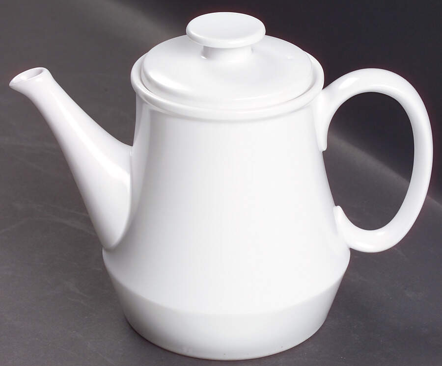 Pearl White (Coupe Shape) Teapot & Lid by Noritake-1