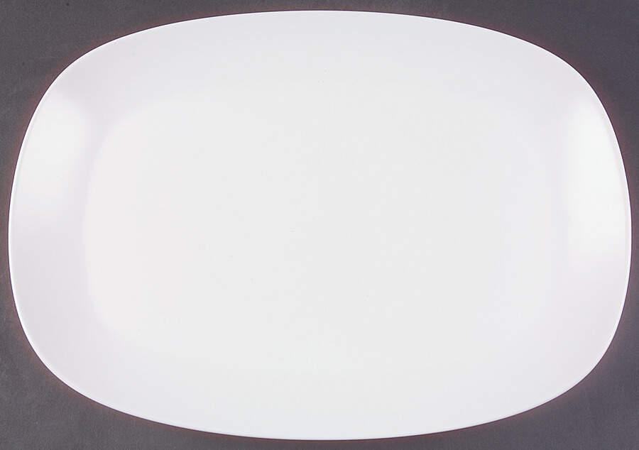 Pearl White (Coupe Shape) 15" Oval Serving Platter by Noritake-1