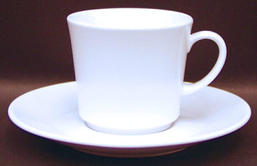 Pearl White (Coupe Shape) Flat Demitasse Cup & Saucer Set by Noritake-1