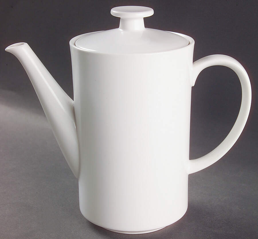 Pearl White (Coupe Shape) Coffee Pot & Lid by Noritake-1