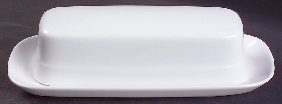 Pearl White (Coupe Shape) 1/4 Lb Covered Butter by Noritake-1