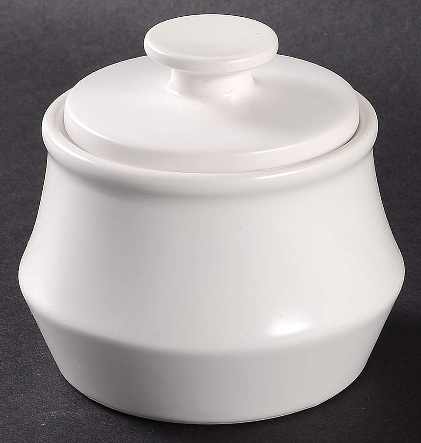 Pearl White (Coupe Shape) Sugar Bowl & Lid by Noritake-1