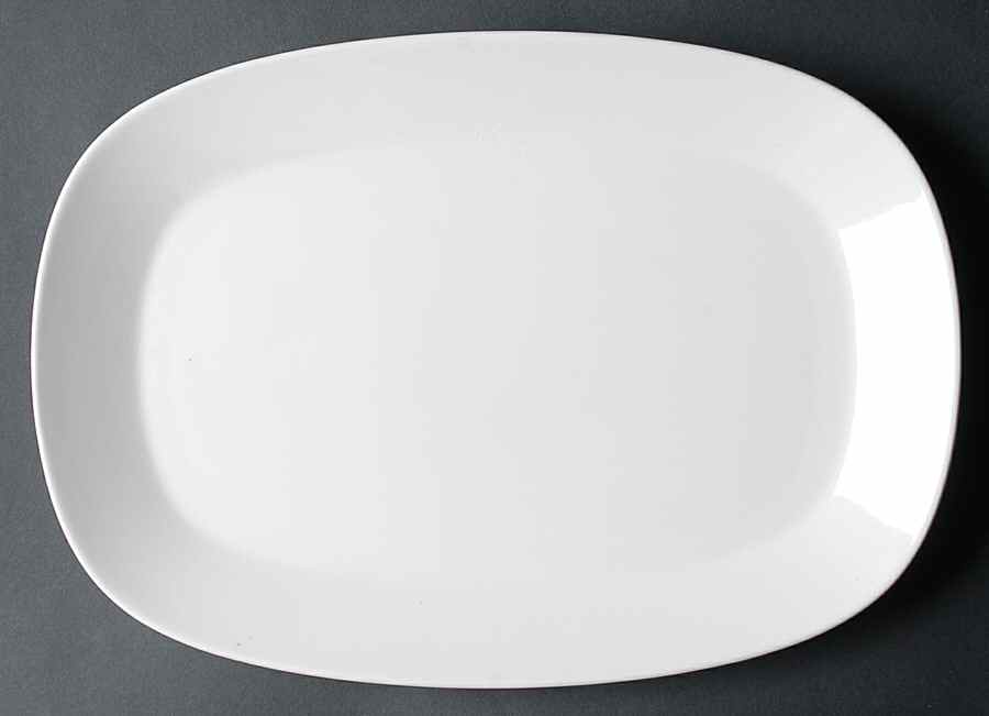 Pearl White (Coupe Shape) 13" Oval Serving Platter by Noritake-1