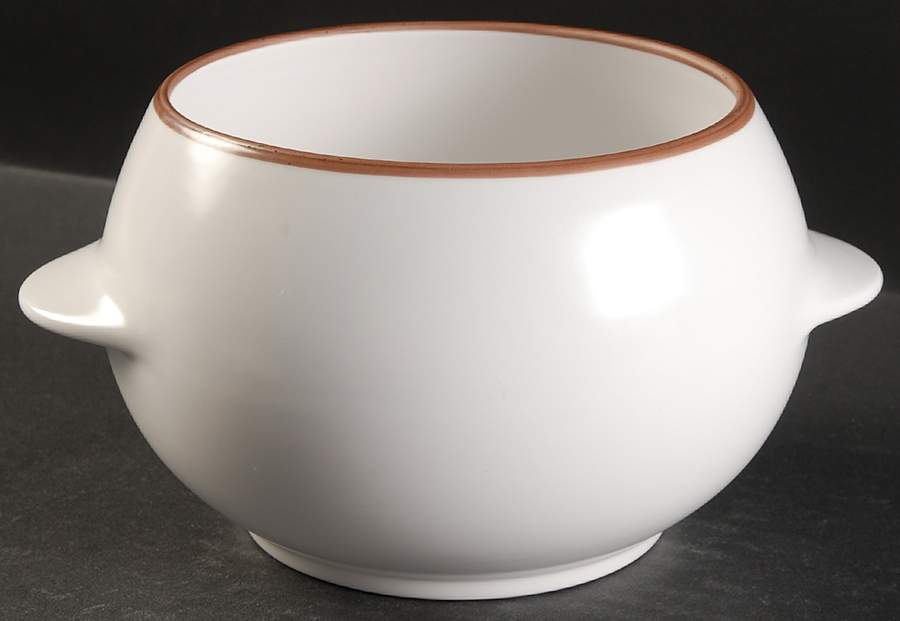Pearl White (Coupe Shape) Fondue Pot No Lid by Noritake-1