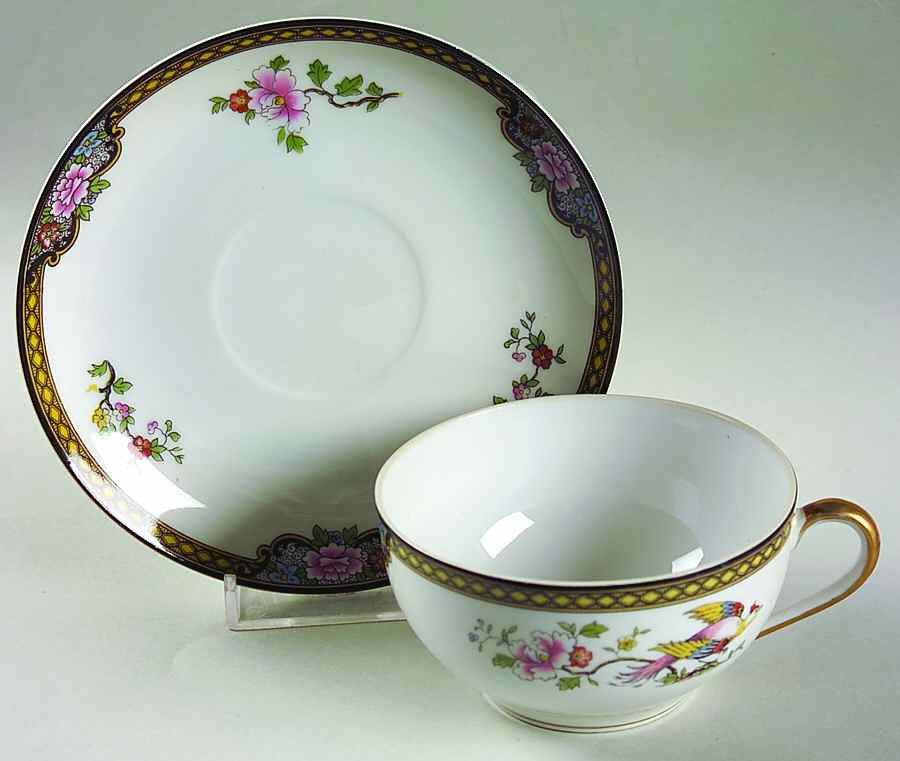 Pheasant Flat Cup & Saucer Set by Noritake-1