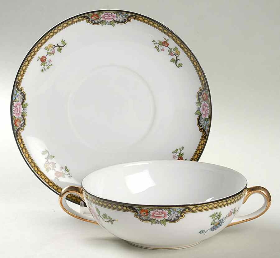 Pheasant Flat Cream Soup Bowl & Saucer Set by Noritake-1