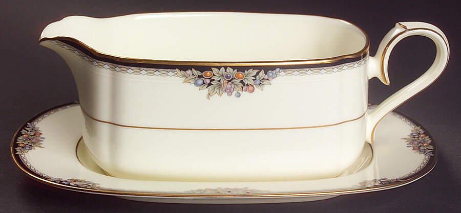 Philharmonic Gravy Boat & Underplate (Relish/Butter) by Noritake-1