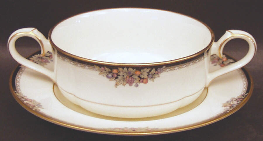 Philharmonic Flat Cream Soup Bowl & Cup Saucer Set by Noritake-1