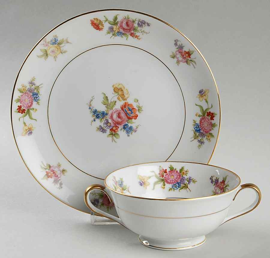 Phyllis Footed Cream Soup Bowl & Saucer Set by Noritake-1