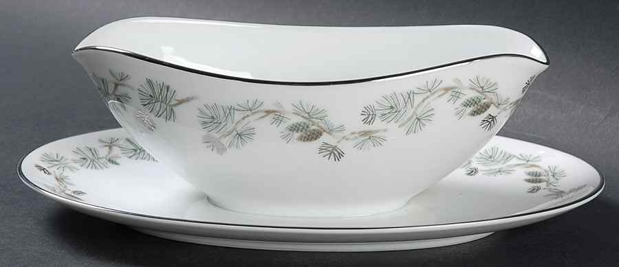 Pinetta Gravy Boat with Attached Underplate by Noritake-1