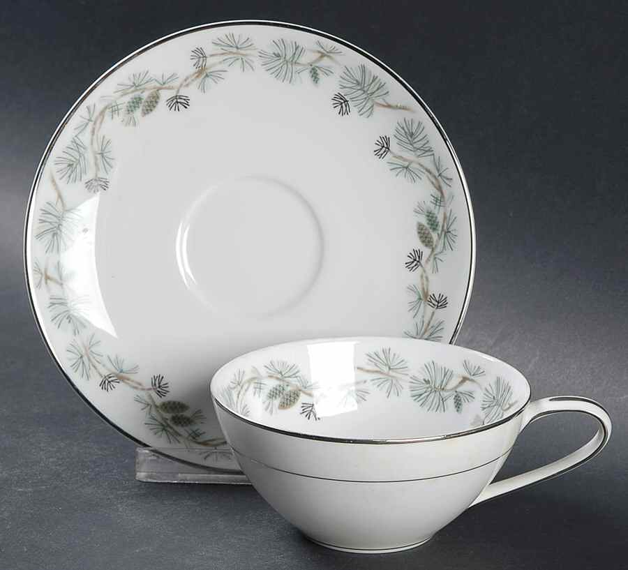 Pinetta Flat Cup & Saucer Set by Noritake-1