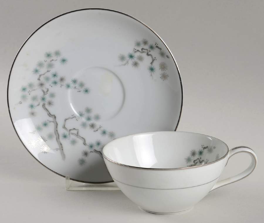 Pineville Flat Cup & Saucer Set by Noritake-1