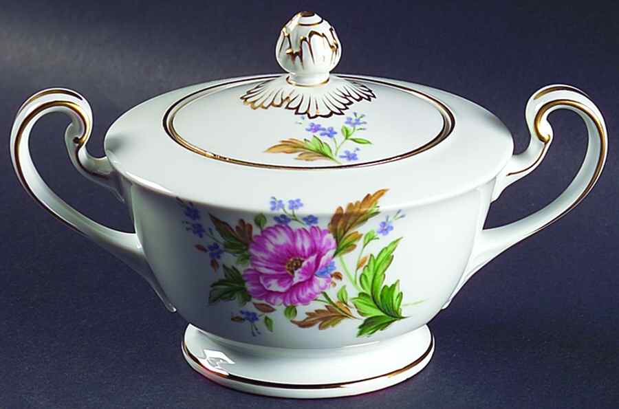 Pink Poppy Sugar Bowl & Lid by Noritake-1