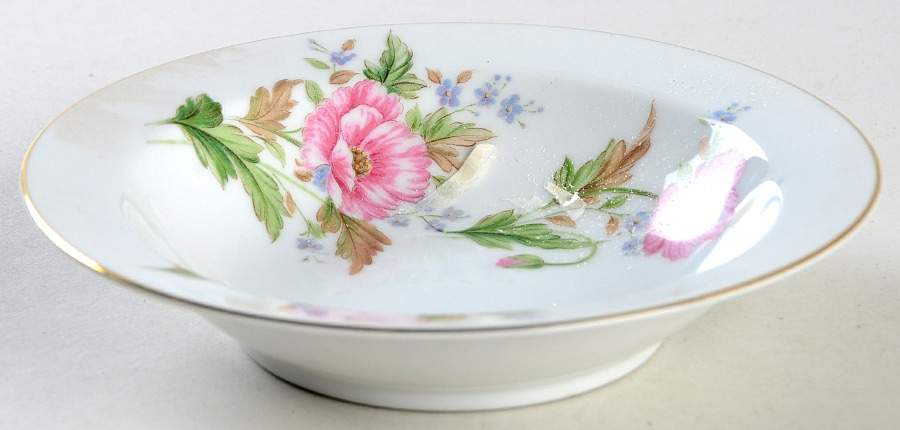 Pink Poppy Rim Fruit/Dessert (Sauce) Bowl by Noritake-1