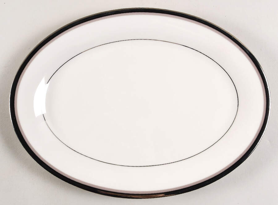 Platinum Lights 12" Oval Serving Platter by Noritake-1