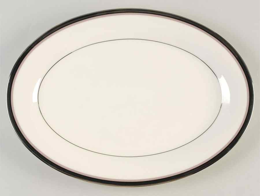 Platinum Lights 14" Oval Serving Platter by Noritake-1