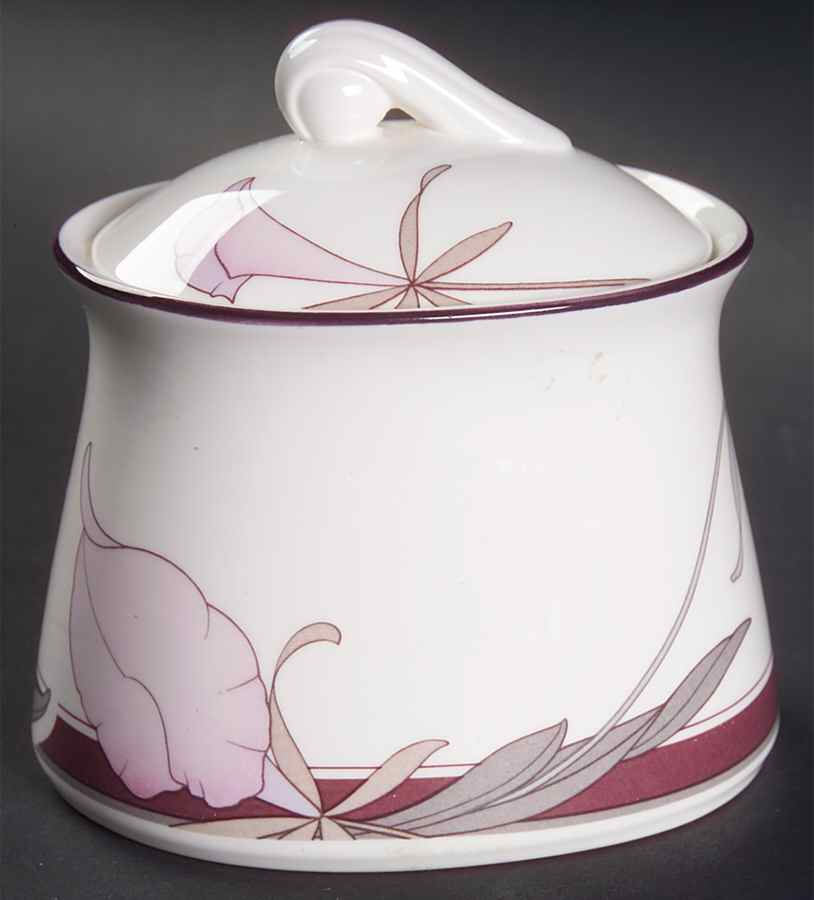 Plum Orchid Sugar Bowl & Lid by Noritake-1