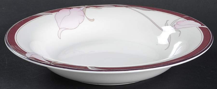 Plum Orchid Large Rim Soup Bowl by Noritake-1