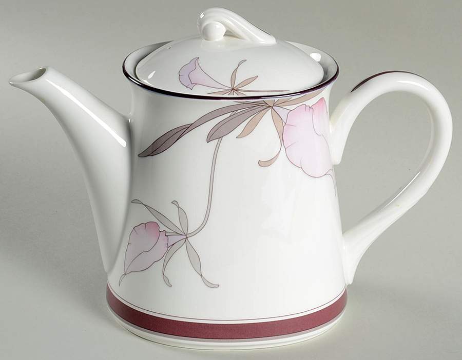 Plum Orchid Tea/Coffee Pot & Lid by Noritake-1