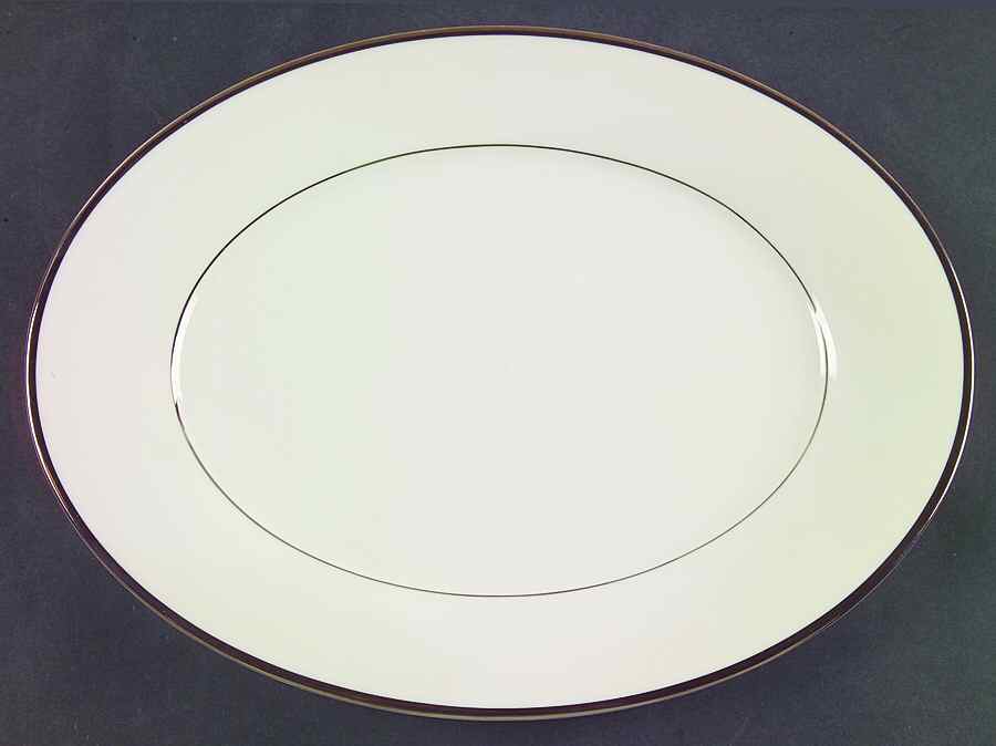 Platinum Serenade 13" Oval Serving Platter by Noritake-1