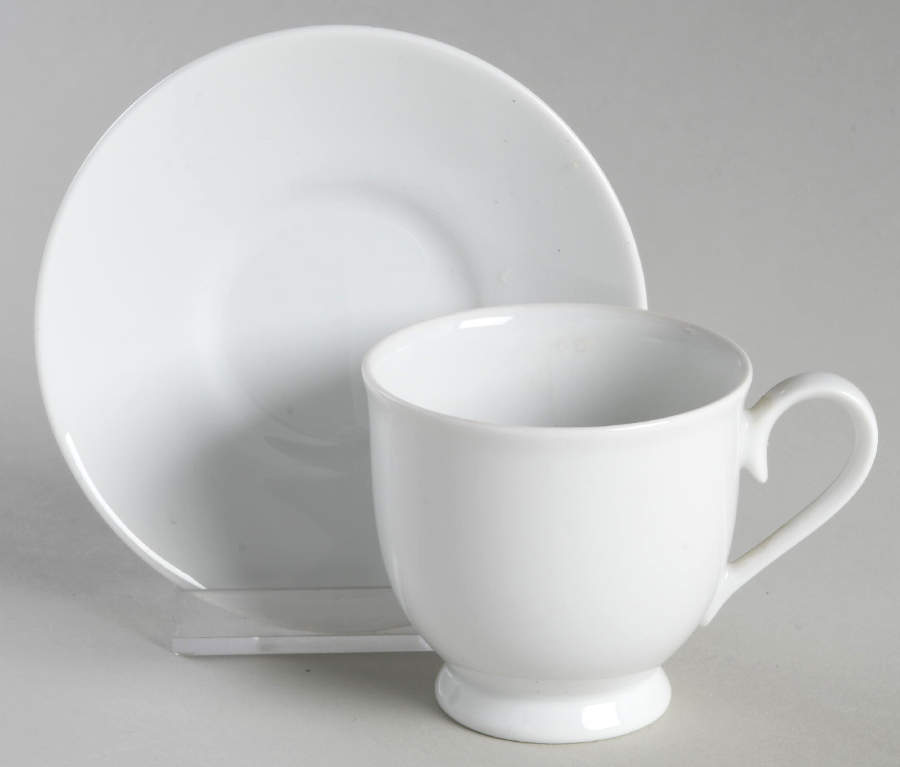 Plain White Footed Demitasse Cup & Saucer Set by Noritake-1