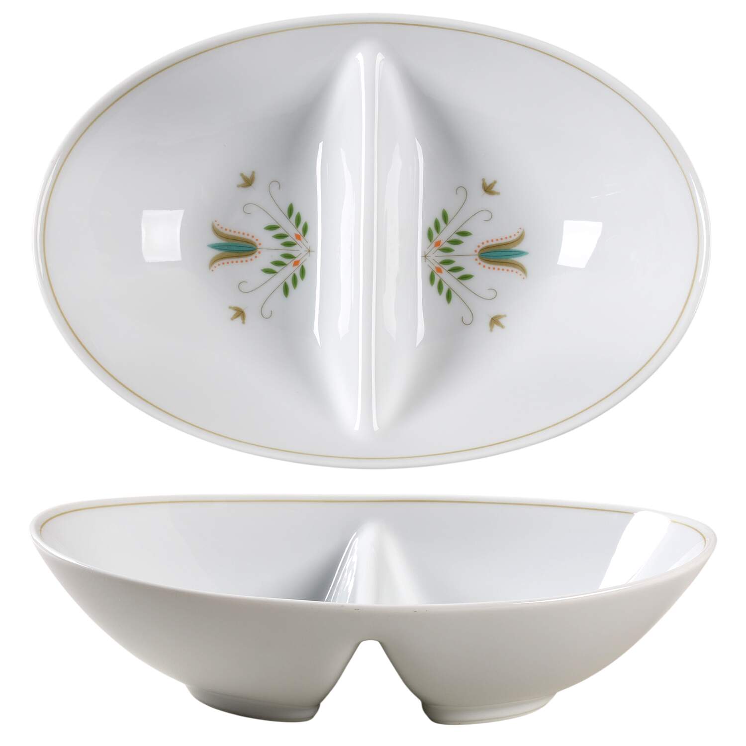Plymouth 10" Oval Divided Vegetable Bowl by Noritake-1