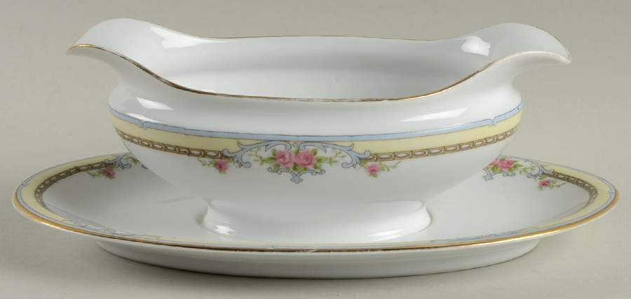 Poinciana Gravy Boat with Attached Underplate by Noritake-1