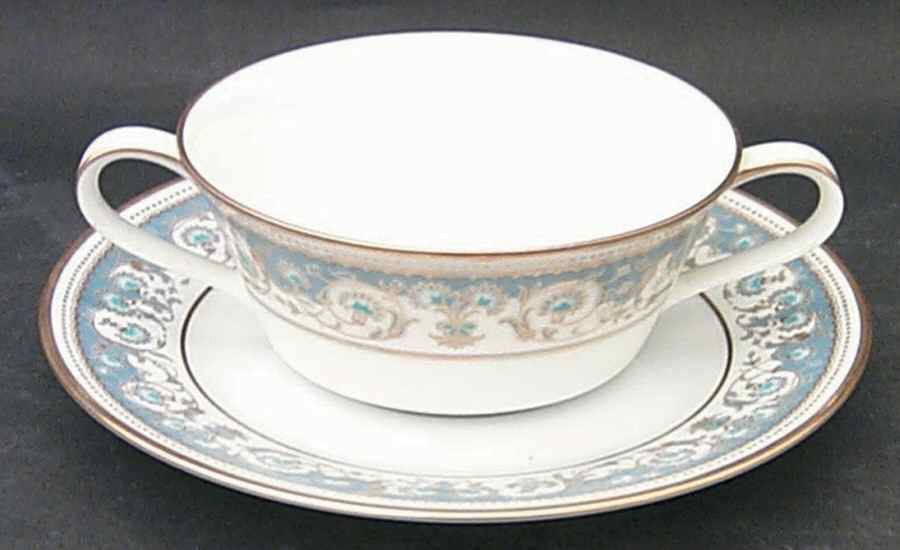 Polonaise Flat Cream Soup Bowl & Saucer Set by Noritake-1