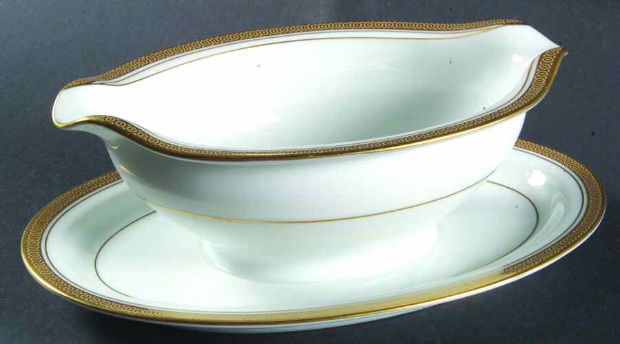 Pompeii Gravy Boat with Attached Underplate by Noritake-1