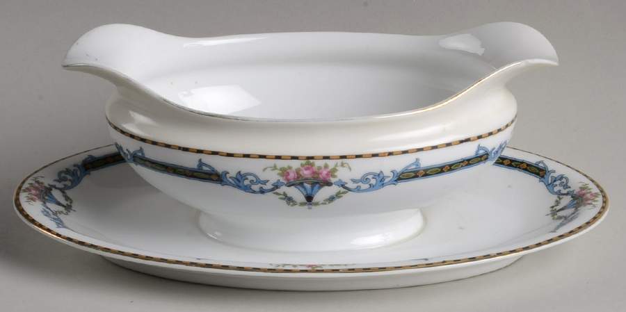 Pontiac Gravy Boat with Attached Underplate by Noritake-1
