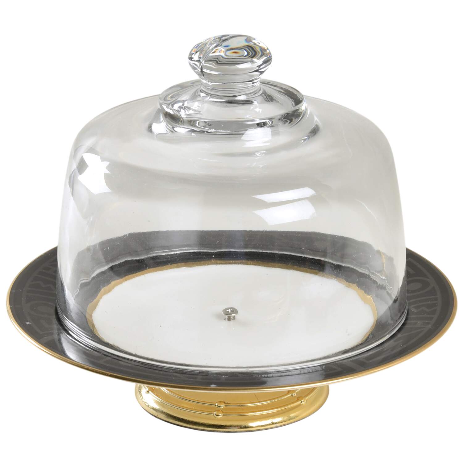 Portfolio 6 1/2"-7 1/2" Footed Cheese Plate w/ Glass Dome HC by Noritake-1