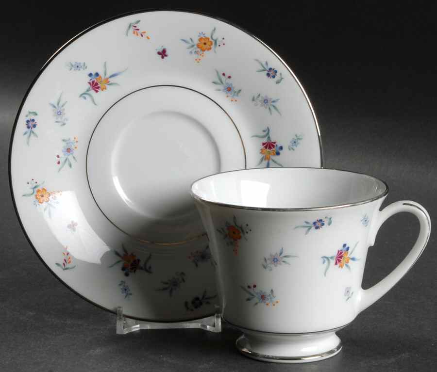 Posy Footed Cup & Saucer Set by Noritake-1
