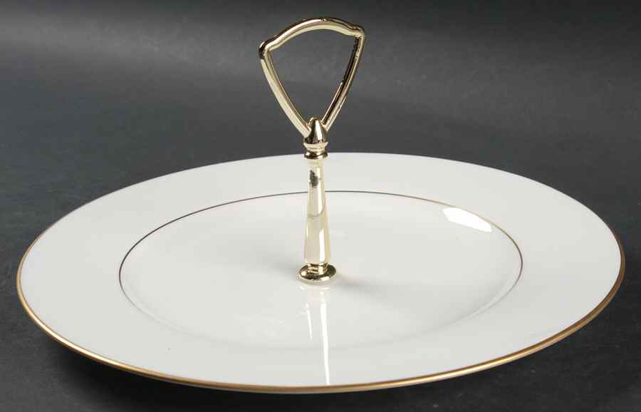 Purity Gold Round Serving Plate with Handle (DP) by Noritake-1
