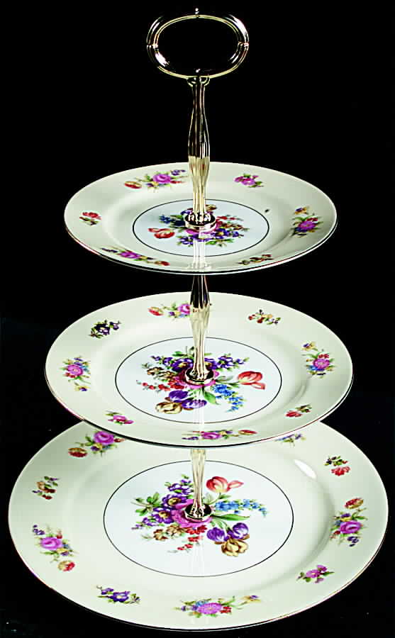 Queen Anne 13 7/8"-14 1/4" 3-Tiered Serving Tray(DP,SP,BB) HC by Noritake-1