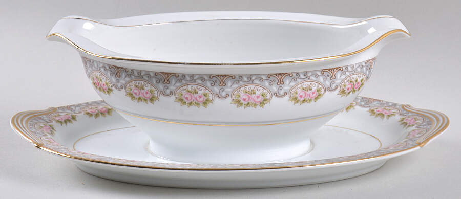 Radcliffe Gravy Boat with Attached Underplate by Noritake-1
