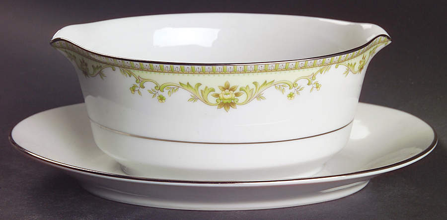 Raleigh Gravy Boat with Attached Underplate by Noritake-1