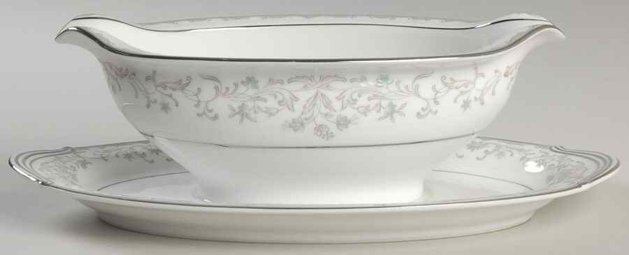 Raleigh Gravy Boat with Attached Underplate by Noritake-1
