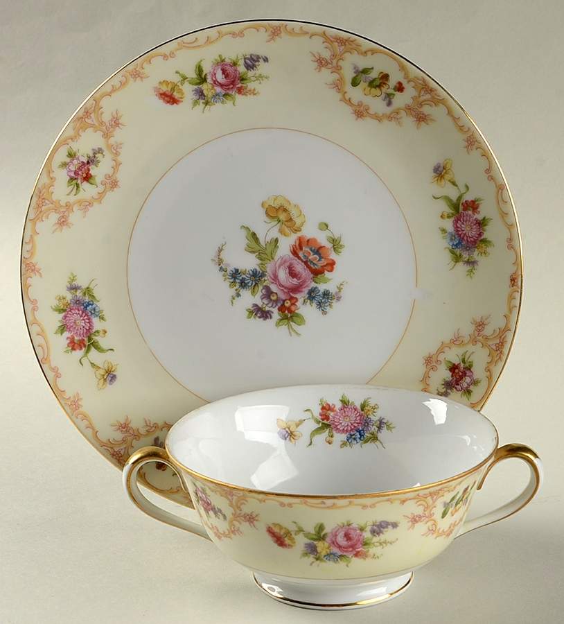 Ramona Footed Cream Soup Bowl & Saucer Set by Noritake-1
