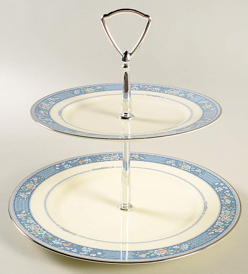 Randolph 2 Tiered Serving Tray (Dinner & Salad Plate) by Noritake-1