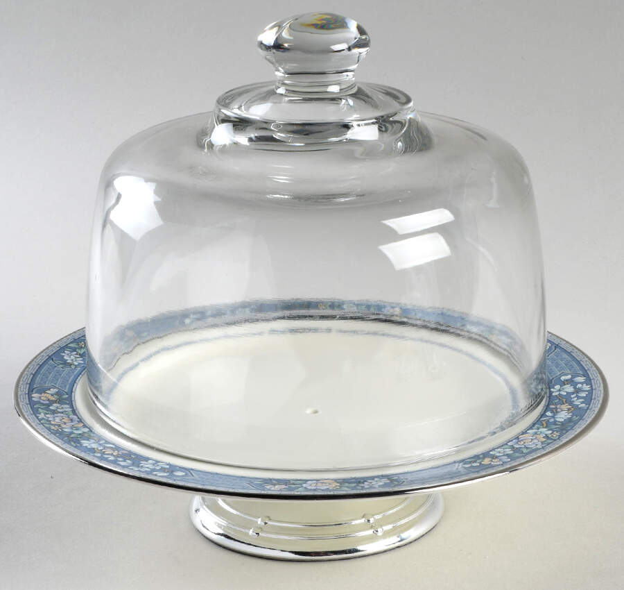 Randolph 6 1/2"-7 1/2" Footed Cheese Plate w/ Glass Dome HC by Noritake-1