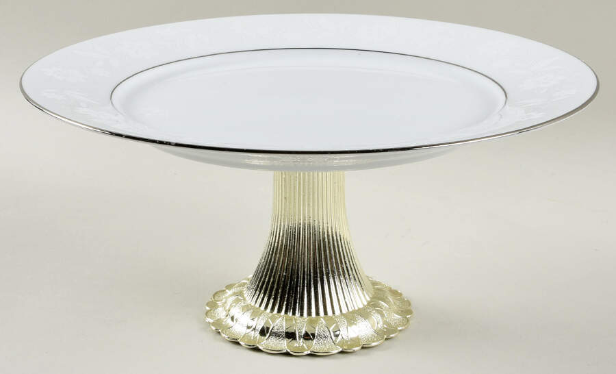 Ranier Cake Stand with 4"-5" Metal Pedestal  Hc by Noritake-1