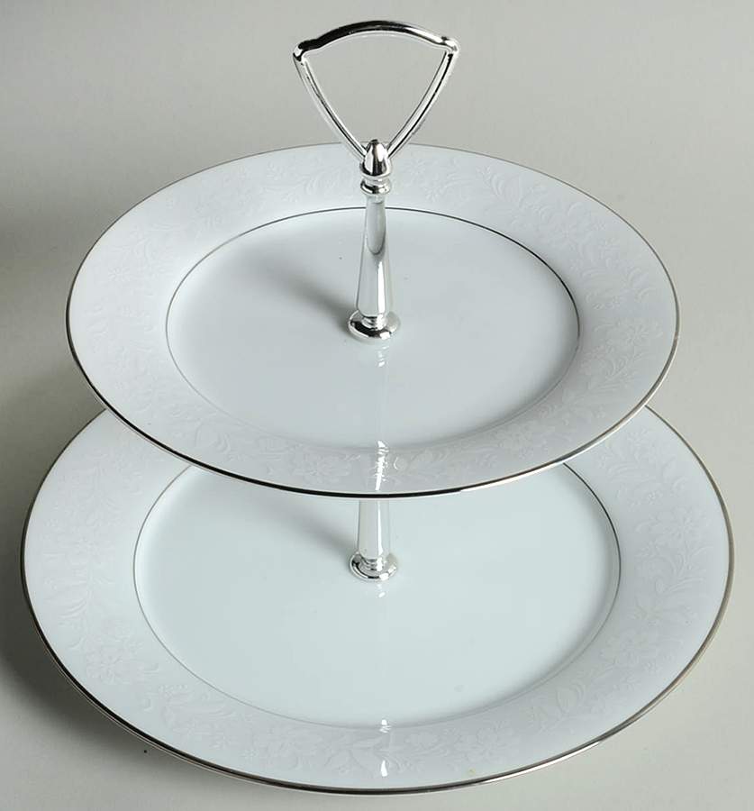 Ranier 2 Tiered Serving Tray (Dinner & Salad Plate) by Noritake-1