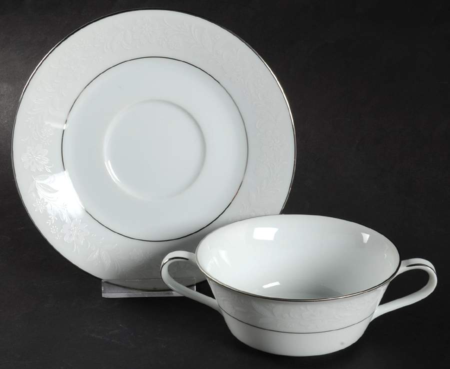 Ranier Flat Cream Soup Bowl & Saucer Set by Noritake-1