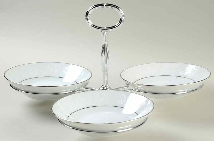 Ranier 7" x 12" 3-Part Relish & Metal Stand (FR) HC by Noritake-1