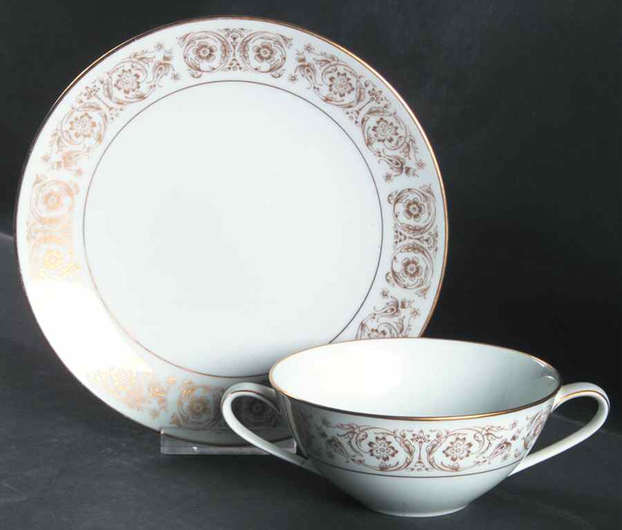 Raphael Flat Cream Soup Bowl & Saucer Set by Noritake-1